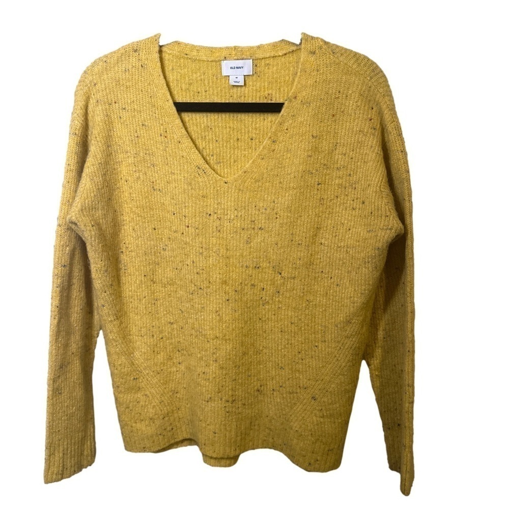 OLD NAVY Size M Mustard Yellow Speckled Soft Sweater